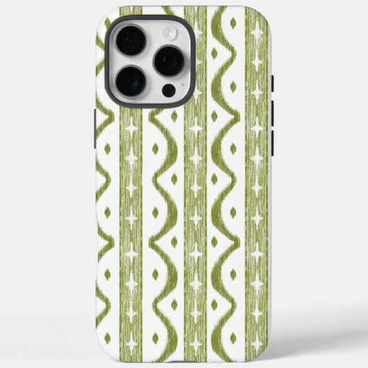Sage Green Striped iPhone iPhone 16 Max Phone Case (Rückseite)
