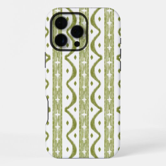 Sage Green Striped iPhone iPhone 16 Max Phone Case Hülle (Rückseite)