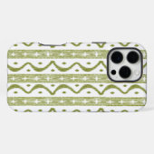 Sage Green Striped iPhone iPhone 16 Max Phone Case Hülle (Rückseite (Horizontal))