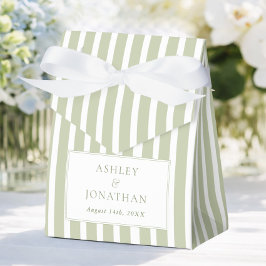 Sage Green Striped Wedding Geschenkschachtel