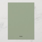 Sage Green Striped Wedding Menu  Card Einladung (Rückseite)