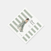 Sage Green Stripes Brautparty Serviette (Ecke)