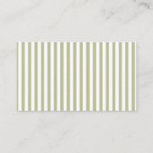 Sage Green Stripes Diaper Raffle Card Begleitkarte (Rückseite)