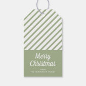 Sage Green Stripes Frohe Weihnachten Geschenkanhänger (Vorderseite)