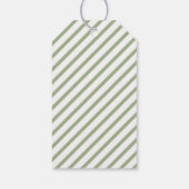 Sage Green Stripes Frohe Weihnachten Geschenkanhänger (Rückseite)