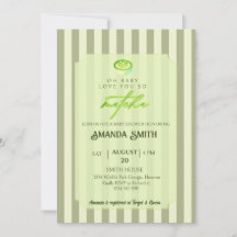 Sage Green Stripes Love You So Matcha Baby Shower