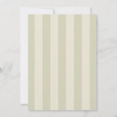 Sage Green Stripes Wedding Einladung (Rückseite)