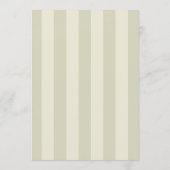 Sage Green Stripes Wedding Menu Menükarte (Rückseite)