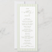 Sage Green Stripes Wedding Program Einladung (Rückseite)