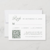 Sage Green Stylish Calligraphy Script Wedding RSVP Karte (Vorderseite)