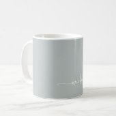 Sage Green stylish Monogram Signature Script Kaffeetasse (Vorderseite Links)