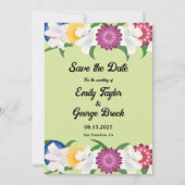 Sage Green | Summer Boho | Elegante Blumenhochzeit Save The Date (Vorderseite)