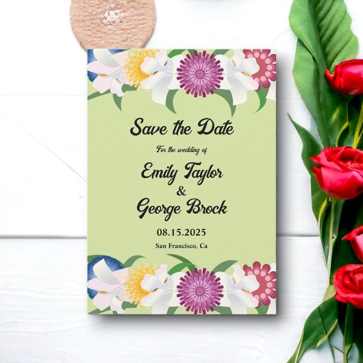 Sage Green | Summer Boho | Elegante Blumenhochzeit Save The Date