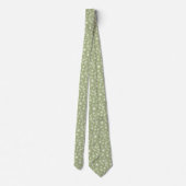 Sage Green Summer Pattern Neck Tie Krawatte (Rückseite)