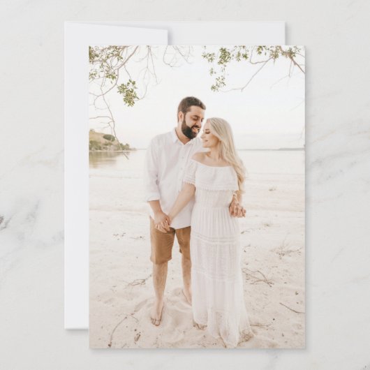 Sage Green Summer Rustic Elegant Foto Wedding Einladung (Rückseite)