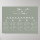 Sage Green Table Plan Wedding Seating Chart Poster (Vorne)