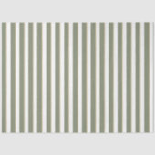 Sage Green Tan White Strip Seidenpapier (Vorderseite)