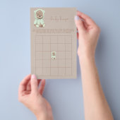 Sage Green Teddy Bear Baby Dusche Bingo Game Flyer (Handgriff)