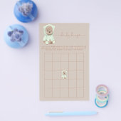 Sage Green Teddy Bear Baby Dusche Bingo Game Flyer (Einzeln)