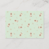 Sage Green Teddy Bear Babydusche Anfrage Begleitkarte (Rückseite)