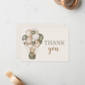 Sage Green Teddy Bear vielen Dank Mitteilungskarte (Vorderseite/Rückseite Beispiel)