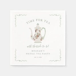 Sage Green Tee Brautparty Bridal Tee Party Serviette