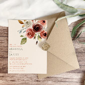 Sage Green Terracotta Wedding Floral Einladung