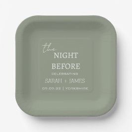 Sage Green the Night Before Elegante Wedding Pappteller