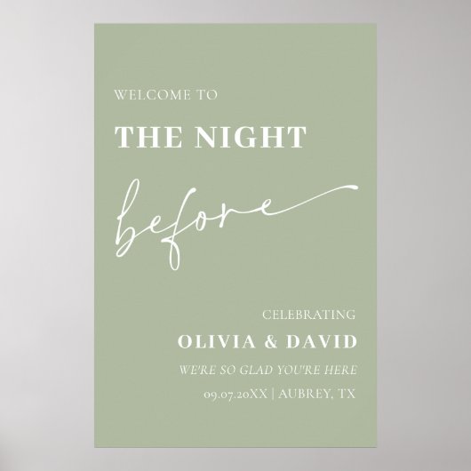 Sage Green The Night Before Probe Dinner Unterschr Poster (Vorne)