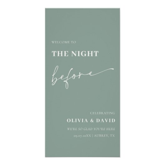 Sage Green The Night Before Probe Dinner Unterschr Poster (Vorderseite)