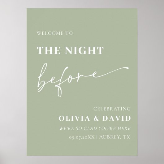 Sage Green The Night Before Probe Dinner Unterschr Poster (Vorne)