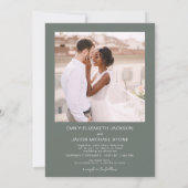 Sage Green The Wedding of Minimalistisch QR code Einladung (Rückseite)
