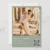 Sage Green The Wedding of Minimalistisch QR code Einladung (Rückseite)