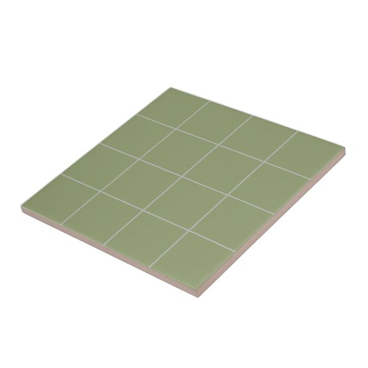 Sage Green Thin Grid Tile Fliese (Seite)