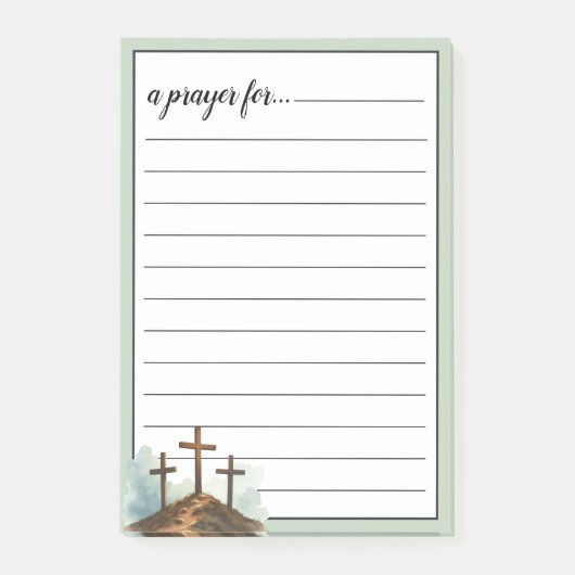Sage Green Three Crosses War Room Prayer Post-it Klebezettel (Vorderseite)