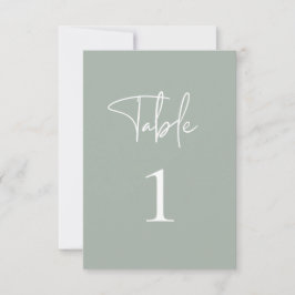 Sage Green Tischnummer Card