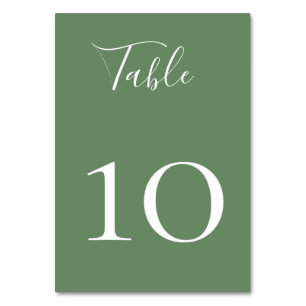Sage Green Tischnummer Card