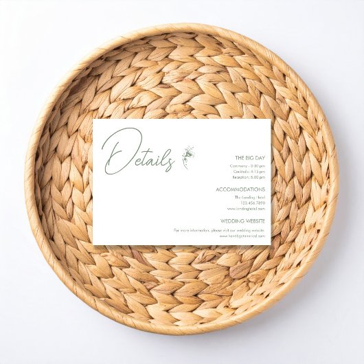 Sage Green Toile Details Begleitkarte