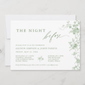 Sage Green Toile Floral Hochzeit Probe Dinner Einladung (Vorderseite)