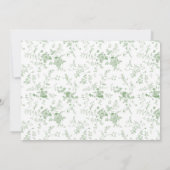 Sage Green Toile Floral Hochzeit Probe Dinner Einladung (Rückseite)