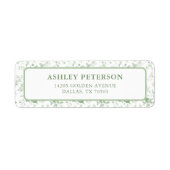 Sage Green Toile Floral Wedding Rücksendeadresse (Vorne)