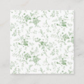 Sage Green Toile Vintag floral Square Begleitkarte (Rückseite)