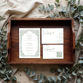 Sage Green Toile Wedding Invitation Einladung