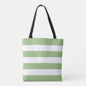 Sage Green Tote with Classic White Stripe Tasche (Rückseite)