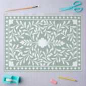 Sage Green Traditional Bone Inlay Decoupage Paper Seidenpapier (Basteln)