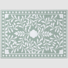 Sage Green Traditional Bone Inlay Decoupage Paper Seidenpapier