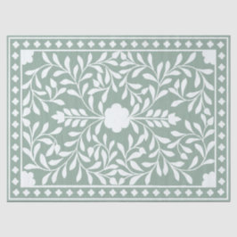 Sage Green Traditional Bone Inlay Decoupage Paper Seidenpapier
