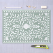 Sage Green Traditional Bone Inlay Decoupage Paper  Seidenpapier (Handwerk)