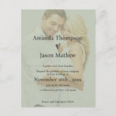 Sage Green Translucent Overlay Einladung Hochzeit Postkarte (Vorderseite)