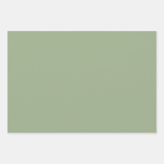 Sage Green Trendy Minimalistisches schlichtes Herz Geschenkpapier Set (Vorderseite 3)